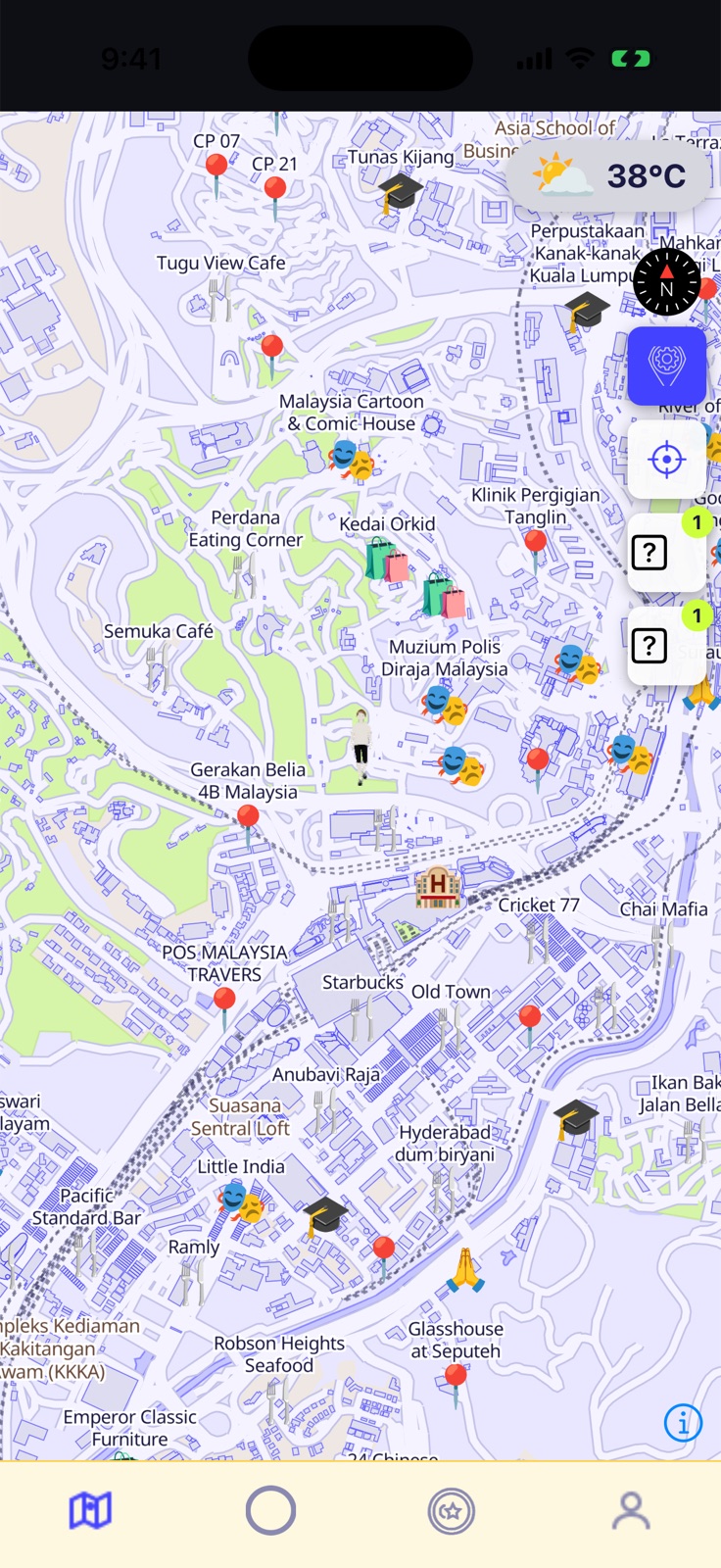 Haloop live map showing loops, gigs and places around Kuala Lumpur